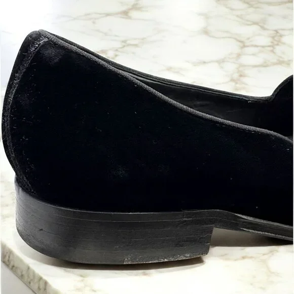 Suitsupply Black‎ Cotton Velvet Tuxedo Slip On Loafers